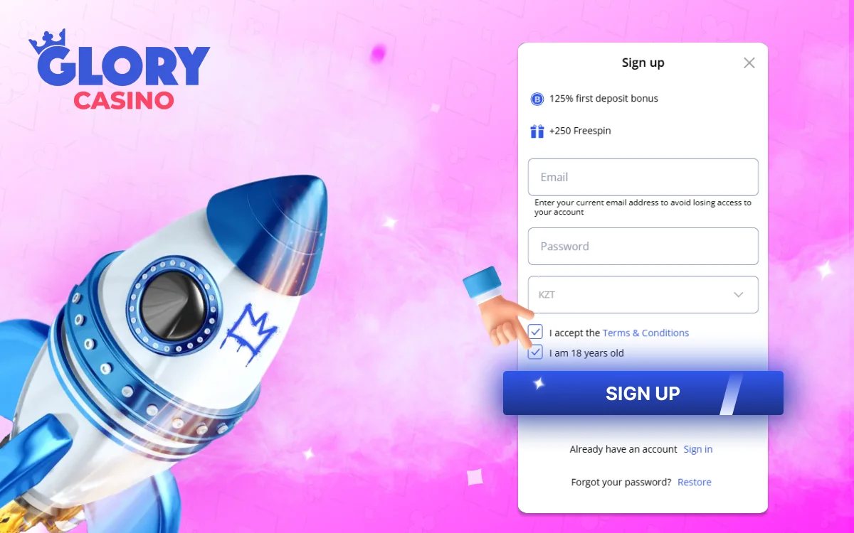 glory casino registration